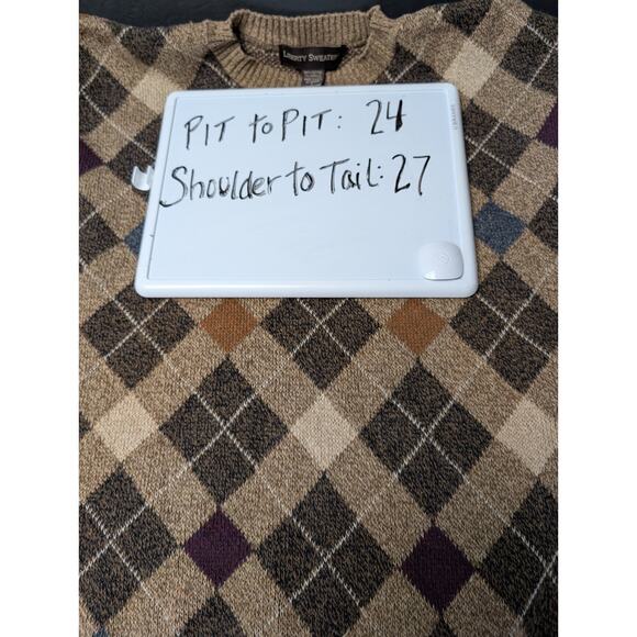 Vtg Liberty Sweaters Argyle Pullover Sweater MENS SIZE L Heavy USA Dad Grandpa - Picture 6 of 7